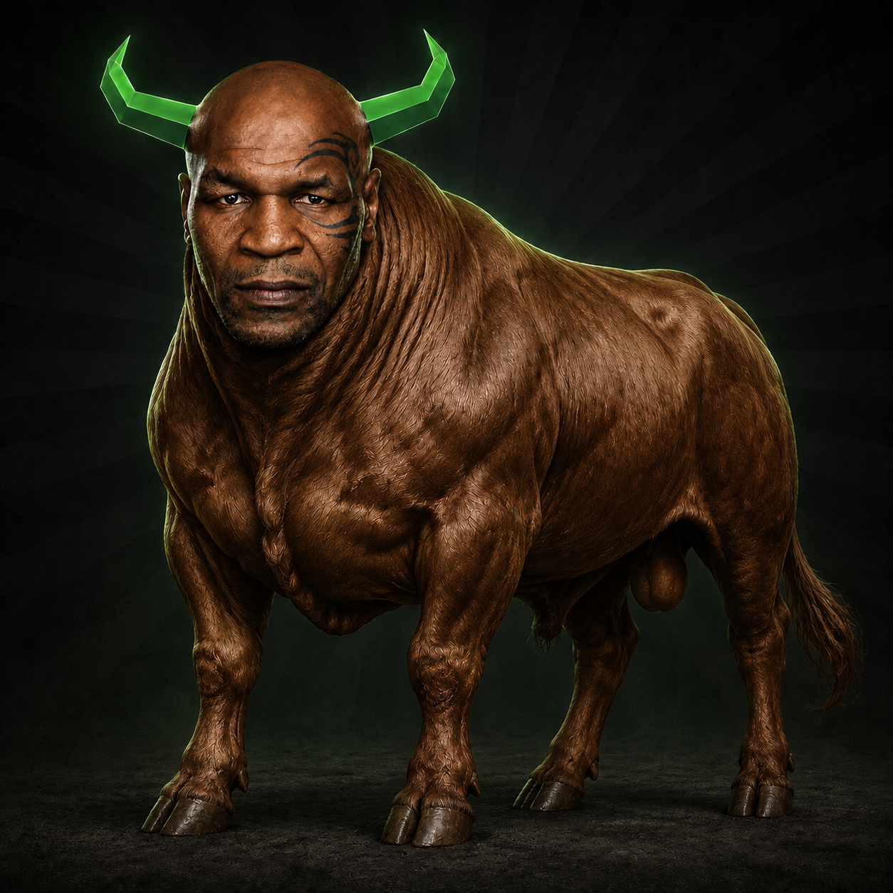 MIKETANSEM — a heavyweight bull with glowing green horns